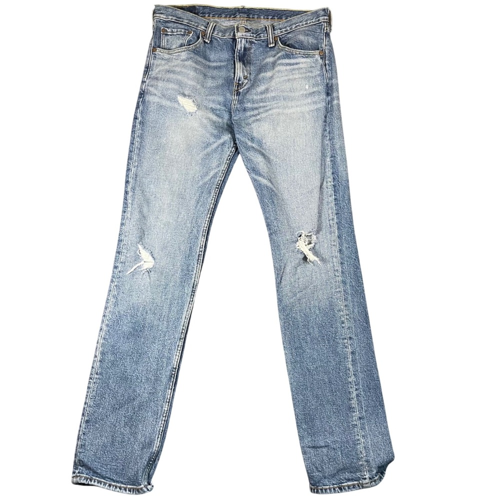 Levis 502 Jeans Womens W32 L32 Medium Regular Taper Fit Distressed‎ Wash Denim